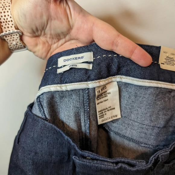 NWT Dockers Dark Denim Ideal Fit Stretch Metro Pant Jeans 16 Med Straight  Leg - Picture 5 of 10